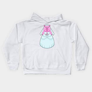 Pig as Bride with Veil Kids Hoodie